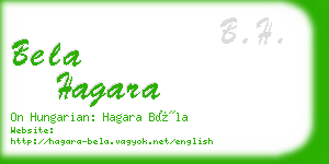 bela hagara business card